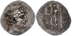 Ancient Coins Antike Münzen - Griechenland 112-111 v. Chr., Tetradrachme, Antiochos VIII., Syrien, Antiochia am Orontes. Av: Kopf nach rechts. Rev: Zeus Uranios mit Stern und Zepter nach links stehend