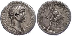 Ancient Coins Münzen Römische Kaiserzeit 98-117, Tetradrachme, Hadrian, Kilikien, Tarsos. Av: Kopf nach rechts, darum Umschrift. Rev: Sitzende Tyche nach links, zu den Füßen Flussgott, darum Umschrift