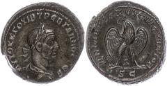 Ancient Coins Münzen Römische Kaiserzeit 251-256, Tetradrachme, Trebonianus Gallus, Syrien, Antiochia. Av: Büste nach rechts, darum Umschrift. Rev: Stehender Adler von vorn nach rechts gewandt. 12,73g