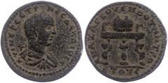 Ancient Coins Münzen Römische Kaiserzeit 249-251, Ae, Herennius Etruscus, Kilikien, Anazarbos. Av: Büste nach rechts, darum Umschrift. Rev: Preiskrone auf Tisch, darum Umschrift. 12,05g, SNG Levante 1