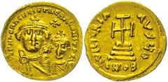 Ancient Coins Münzen Byzanz 610-641, Solidus, Heraclius, Konstantinopel. Av: Die Büsten von Heraclius und Heraclius Constantin von vorn, darum Umschrift. Rev: Krückenkreuz auf drei Stufen, darum Umsch