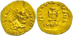 Ancient Coins Münzen Byzanz 610-641, Tremissis, Gold, Heraclius. Av: Büste nach rechts, darum Umschrift. Rev: Krückenkreuz, darunter "CONOB". 1,42g, Sear 787, Prägeschwäche, s. s Coins Byzantium 610-6