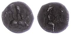 Ancient Coins Antike Münzen - Griechenland ca. 4. Jhd. v. Chr., Obol, Kilikien, Myriandros. Av: Thronender persischer König nach rechts. Rev: Löwe reißt Stier. 0,66g, SNG Levante 183, ss ss Ancient Gr