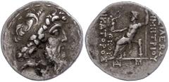 Ancient Coins Antike Münzen - Griechenland 127/ 126 v. Chr., Tetradrachme, Demetrios II., Syrien, Ptolemais. Av: Kopf nach rechts. Rev: Thronender Zeus nach links. 16,12g, SC 2202, s-ss. s-ss Ancient 