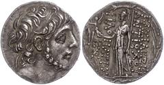 Ancient Coins Antike Münzen - Griechenland 113-112 v. Chr., Tetradrachme, Antiochos IX., Syrien, Antiochia am Orontes. Av. Kopf nach rechts. Rev: Stehende Athena nach links, in der rechten Nike. 16,37