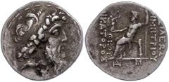 Ancient Coins Antike Münzen - Griechenland Syrien, Tetradrachme (16,12g),127/ 126 v. Chr., Ptolemais, Demetrios II. Av: Kopf nach rechts. Rev: Thronender Zeus nach links. SC 2202, s-ss. s-ss Ancient G