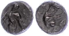 Ancient Coins Kilikien Kilikien, Mallos?,Tetrobol (3,11g), ca. 4. Jhd. v. Chr. Av: Geflügelter Löwe oder Sphinx? nach links. Rev: Schwan nach links, davor "MAP". SNG Levante , s-ss. s-ss Cilicia, Mall