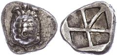 Ancient Coins Aigina Stater (12,11g), ca. 480-431 v. Chr. Av: Schildkröte. Rev: Fünffach geteiltes Incusum. BMC 146 ff., ss. ss Stater (12, 11g), approximate 480-431 BC Av: tortoise. Rev: fivefold div