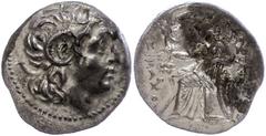 Ancient Coins Thrakien Ephesos, Drachme (4,23g), 323-281 v. Chr., Lysimachos. Av: Kopf nach rechts. Rev: Thronende Athena mit Schild, Speer und Nike auf der Rechten nach links, im Feld rechts Biene. L