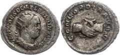 Ancient Coins Münzen Römische Kaiserzeit Balbinus, 238, Antoninian (3,53). Av: Büste nach rechts, darum Umschrift. Rev: Zwei Hände im Handschlag, darum "CONCORDIA AVGG". RIC 10, s-ss. s-ss Coins Roman