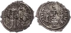 Ancient Coins Münzen Byzanz Constans II., 641-668, Hexagramm (6,62g), Konstantinopel. Av: Brustbild Constans II. und Constantin IV. von vorn, darum Umschrift. Rev: Krückenkreuz auf Globus und drei Stu