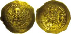 Ancient Coins Münzen Byzanz Michael VII. Dukas, 1071-1078, Elektron-Histamenon (4,41g), Konstantinopel. Av: Brustbild Christi von vorn. Rev: Büstbild mit Kreuzglobus und Labarum von vorn, darum Umschr