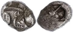 Ancient Coins Lykien Stater (9,09g), ca. 500 v. Chr.. Av. Wildschweinprotome nach rechts. Rev: Incusum. SNG von Aulock 4043, Prüfhieb?, Belag, ss. ss Lycia Stater (9, 09g), approximate 500 BC. Av. Wil