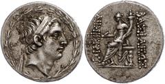 Ancient Coins Seleukidien Tetradrachme (16,47g), 162/154 v. Chr., Demetrios I. Soter, Antiochia. Av: Kopf nach rechts. Rev: Thronende Tyche mit Füllhorn nach links, links und rechts Schrift. SC 1635, 
