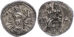 Ancient Coins Kilikien Tarsus, Stater (10,56g), ca. 333-323 v. Chr., Zeit des Alexander III.. Av: Thronender Baaltars nach links, links Ähre und Weintraube, rechts Efeublatt, unter dem Thron "T". Rev: