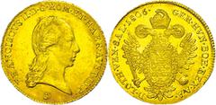 Coins of Europe and Overseas Österreich 1806 - 1918 1 Dukat, Gold, Franz II., Prägung "D", KM 2167, Rs. leichte Kratzer in Krone, sonst ss/vz ss-vz Old Austria coins until 1918 1 ducat, Gold, Francis 