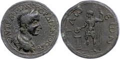 Ancient Coins Münzen der Römischen Provinzen Lykien, Tlos, Æ (26,67g), Gordianus III., 238-244. Av: Büste nach rechts, darum Umschrift. Rev: Stehender Kaiser mit Langzepter und Schale vor Feueraltar, 