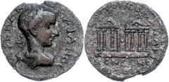 Ancient Coins Münzen der Römischen Provinzen Pontos, Neokaisareia, Æ (14,30g), Gordianus III., 238-244. Av: Büste nach rechts, darum Umschrift. Rev: Zwei viersäulige Tempel auf gemeinsamen Unterbau, d