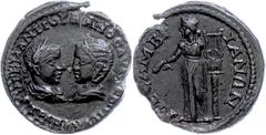 Ancient Coins Münzen der Römischen Provinzen Thrakien, Mesembria, Æ (9,32g), Gordianus III., 241-244. Av: Die Büste des Kaisers und der Tranquillina einander gegenüber, darum Umschrift. Rev: Stehender