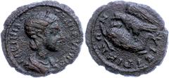 Ancient Coins Münzen der Römischen Provinzen Moesia Inferior, Istros, Æ (7,15g), Tranquillina, 241-244. Av: Büste nach rechts, darum Umschrift. Rev: Adler mit offenen Flügeln auf Delphin nach links. S