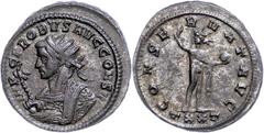 Ancient Coins Münzen Römische Kaiserzeit Probus, 276-282, Antoninian (3,97g),Ticinum. Av: Gepanzerte Büste mit Zepter nach links, darum "IMP C PROBVS AVG CONS II". Rev: Stehender nackter Sol mit erhob