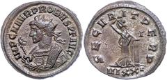 Ancient Coins Münzen Römische Kaiserzeit Probus, 276-282, Antoninian (4,01g), Ticinum. Av: Gepanzerte Büste mit Zepter nach links, darum "IMP C M AVG PROBVS P F AVG". Rev: An eine Säule angelehnte Sec
