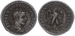 Ancient Coins Münzen der Römischen Provinzen Syrien, Antiochia, Tetradrachme (11,31g), Philippus I. Arabs, 249. Av: Büste nach rechts, darum Umschrift. Rev: Stehender Adler nach rechts. Prieur 439, ss