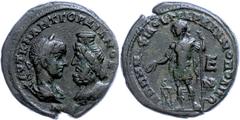 Ancient Coins Münzen der Römischen Provinzen Moesia Inferior, Markianoopolis, Æ (13,51g), Gordianus III., 238-244. Av: Die Büsten des Kaisers und des Sarapis einander gegenüber, darum Umschrift. Rev: 