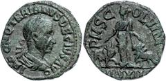 Ancient Coins Münzen der Römischen Provinzen Moesia Superior, Viminacium, Æ (12,04g), Trajanus Decius, 249-251. Av: Büste nach rechts, darum "IMP C M Q TRAJANVS DECIVS AVG". Rev: Stehende Moesia zwisc