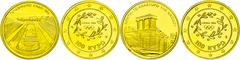 Coins of Europe and Overseas Griechenland 2 x 100 Euro, Gold, 2004, Olympiade in Athen - Palast von Knossos und Panathenäisches Stadion, KM 192 und 198, in Kapsel und Münzrämchen, jeweils PP. PP Greec