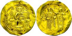 Ancient Coins Münzen Byzanz Johannes II. Comnenus, Hyperpyron (4,10g), 1118-1143, Konstantinopel. Av: Thronender Christus von vorn, darum Umschrift. Rev: Stehender Kaiser und Maria nebeneinander von v