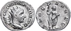 Ancient Coins Münzen Römische Kaiserzeit Trebonianus Gallus, 251-253, Antoninian (2,78g). Av: Büste nach rechts, darum Umschrift. Rev: Stehende Annona nach rechts, darum Umschrift. RIC 31, vz. vz Coin