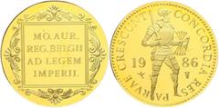 Coins of Europe and Overseas Niederlande 1 Dukat, Gold, 1986, mit Zertifikat in Ausgabeetui, PP. PP The Netherlands 1 ducat, Gold, 1986, with certificate in edition etui, PP. PP