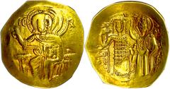 Münzen Byzanz Johannes III., 1222-1254, Hyperpyron (3,85g), Gold, Magnesia. Av: Thronender Christus von vorn. Rev: Von Jungfrau Maria bekrönter, stehender Johannes von vorn. Sear 2073, Prägeschwäche, 