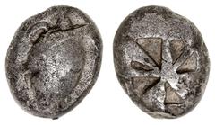 Greek Silver & Bronze Coins Attica, Islands off, Aegina (Aigina), (c.525-500 B.C.), silver stater (12.10 g), obv. sea turtle, head in profile, with thick or heavy collar with distinctive die crack acr