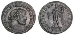 Roman Silver & Bronze Coins Galerius Maximian, as Caesar, (A.D. 305-311), AE folles, Thessalonica mint, issued A.D. 298-9, (10.35 g), obv. laureate head of Galerius to right, around GAL VAL MAXIMIANVS