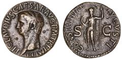 Roman Silver & Bronze Coins - Imperial Claudius, (A.D. 41-54), AE as, Rome Mint, issued A.D. 41-42, (12.66 g), obv. bare head of Claudius to left, around TI CLAVDIVS CAESAR AVG PM TR P IMP, rev. CONST