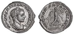 Roman Silver & Bronze Coins - Imperial Elagabalus, (A.D. 218-222), silver denarius, Rome mint, issued A.D. 218, (3.22 g), obv. laureate bust of Elagabalus draped to right, around IMP CAES M AVR ANTONI