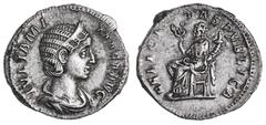 Roman Silver & Bronze Coins - Imperial Julia Mamaea, mother of Severus Alexander, (A.D.222-235), silver denarius, issued 230, Rome mint, (3.20 g), obv. draped bust to right of Julia Mamaea, IVLIA MA M