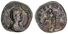 Roman Silver & Bronze Coins - Imperial Herennia Etruscilla, (wife of Trajan Decius), (A.D. 249-251), sestertius, Rome Mint, (17.94 g), obv. diademed bust to right, around HERENNIA ETRVSCILLA AVG, rev.