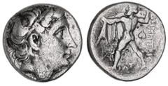 Greek Silver & Bronze Coins Macedon, Demetrios I Poliorketes, (306-283 B.C.), silver drachm, 17mm, (4.05 g), Ephesos mint, struck c.301-295 B.C., obv. diademed head to right of Demetrios, with bull's 
