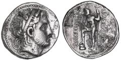 Greek Silver & Bronze Coins Macedon, Kingdom of Demetrios Poliorketes, (294 - Autumn 288 B.C.), silver tetradrachm, (16.15 g), Amphipolis mint, c.289-288 B.C., obv. diademed and horned head of Demetri