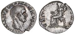 Roman Silver & Bronze Coins - Imperial Vitellius, (A.D. 69), silver denarius, issued April - May 69, Rome Mint, (3.36 g), obv. laureate head to right of Vitellius, around A VITELLIVS GERM IMP, rev. Co