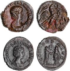 Roman Provincial Egypt, Alexandria, Salonina, wife of Gallienus, (A.D. 253-268), billon tetradrachm, year 13 = A.D. 265-266, (9.02 g), obv. draped bust of Salonina to right, around KOPNHLIA CALWNEINA 