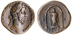 Roman Silver & Bronze Coins - Imperial Commodus, (A.D. 177-192), AE sestertius, Rome Mint, issued A.D. 186, (27.26 g), obv. laureate head of Commodus to right, around M COMMODVS ANT P FELIX AVG BRIT, 