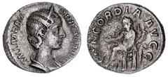 Roman Silver & Bronze Coins - Imperial Orbiana, wife of Severus Alexander, (225 A.D.), silver denarius, Rome Mint, (2.81 g), obv. SALL BARBIA ORBIANA AVG around, diademed bust draped to right, rev. ar