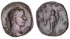 Roman Silver & Bronze Coins - Imperial Trebonianus Gallus, (A.D. 251-253), AE sestertius, Rome Mint, issued A.D.251-2, (17.11 g), obv. laureate bust draped to right of Trebonianus Gallus, around [IMP 