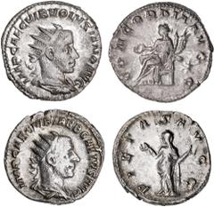 Roman Silver & Bronze Coins - Imperial Volusian, (A.D. 251-253), silver antoninianus, Rome Mint, (3.50 g), obv. radiate and draped bust right, auond IMP CAE C VIB VOLVSIANO AVG, rev. CONCORDIA AVGG, C