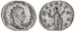 Roman Silver & Bronze Coins - Imperial Aemilian, (A.D. 253), silver antoninianus, Rome Mint, (3.73 g), obv. radiate bust of Aemilian to right, around IMP AEMILIANVS PIVS FEL AVG, rev. around ROMAE AET