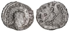 Roman Silver & Bronze Coins - Imperial Valerian I, (A.D. 253-260), silver antoninianus, Rome Mint, issued A.D. 257, (3.08 g), obv. radiate cuirassed bust right, around IMP CP LIC VALERIANUS PF AVG, re